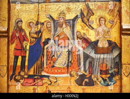 Panneau peint gothique Retable des Saints John par le maître de Santa Coloma de Queralt. Circa 1356. MNAC inv no : 004351-TCMA Banque D'Images