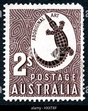 L'AUSTRALIE - circa 1948 : un timbre-poste utilisé à partir de l'Australie, la célébration de l'art autochtone, vers 1948. Banque D'Images