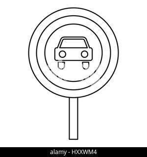 Circulation des véhicules à moteur est interdit icon Illustration de Vecteur