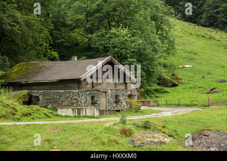 Maison en pierre dans les montagnes des Alpes, Autriche Banque D'Images