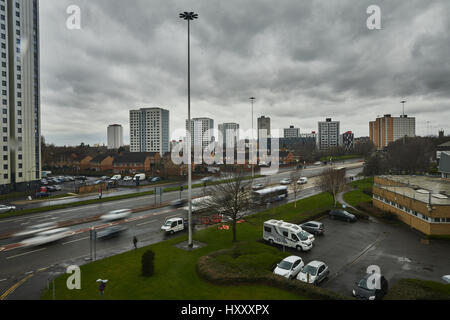 A580 , East Lancs Chemin chaussée devient l'A6 à Pendelton, Salford. Gtr Manchester, Angleterre, RU . Banque D'Images