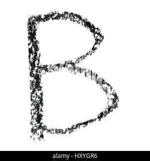 B - alphabet de charbon à la main Banque D'Images
