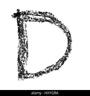D - alphabet de charbon à la main Banque D'Images