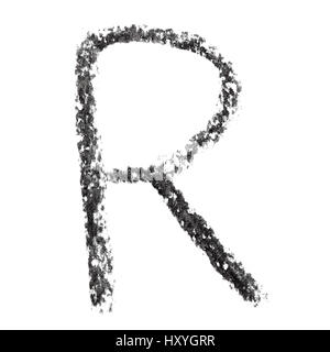 R - L'alphabet de charbon à la main Banque D'Images