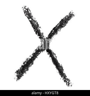 X - alphabet de charbon à la main Banque D'Images