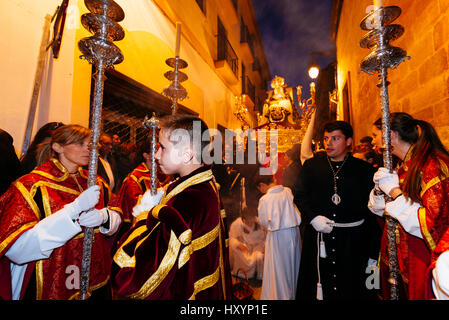 Confrérie de Notre Dame des Douleurs. Procession du Vendredi Saint. Alcalá la Real. Jaén. L'Andalousie. Espagne Banque D'Images