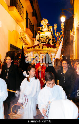 Confrérie de Notre Dame des Douleurs. Procession du Vendredi Saint. Alcalá la Real. Jaén. L'Andalousie. Espagne Banque D'Images