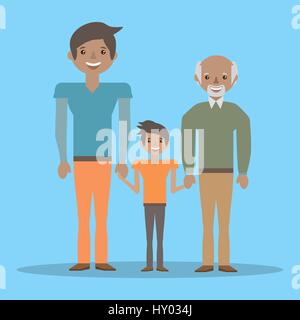 Grand-père de famille belle père et fils