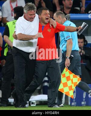 GUUS HIDDINK au coup de sifflet final HOLLAND V RUSSIE ST JAKOB PARK DE BÂLE SUISSE 21 Juin 2008 Banque D'Images