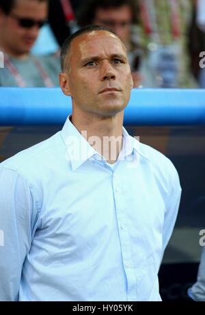 MARCO VAN BASTEN HOLLAND COACH ST JAKOB PARK DE BÂLE SUISSE 21 Juin 2008 Banque D'Images