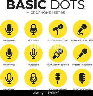 Icônes vector set microphone télévision Illustration de Vecteur