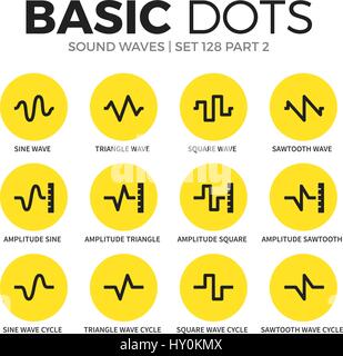 Les ondes sonores télévision icons vector set Illustration de Vecteur