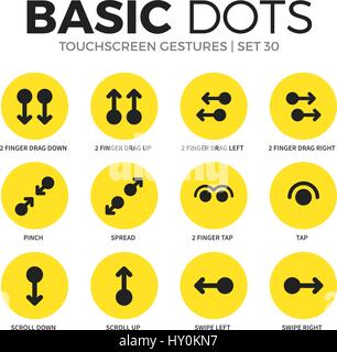 Les gestes de l'écran tactile télévision icônes vector set Illustration de Vecteur