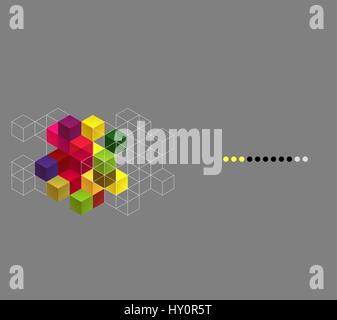 Vector abstract background avec cubes de couleurs Illustration de Vecteur