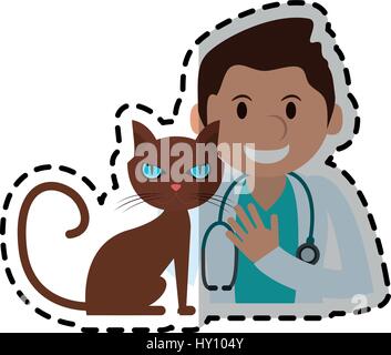 Avec l'image icône animal vétérinaire Illustration de Vecteur