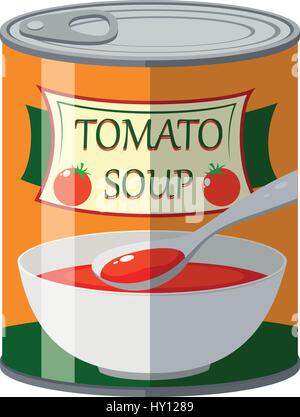 Soupe de tomate à l'aluminium peut illustration Illustration de Vecteur