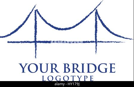 L'élément de conception de logo pont Illustration de Vecteur