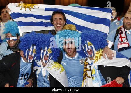 URUGUAY URUGUAY URUGUAY FANS V HOLLAND HOLLAND V STADE GREEN POINT CAPE TOWN AFRIQUE DU SUD 06 Juillet 2010 Banque D'Images
