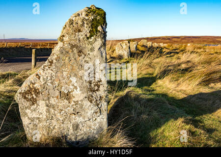 Le Achavanich Mégalithes, près de Cuba, Caithness, Ecosse, Royaume-Uni Banque D'Images