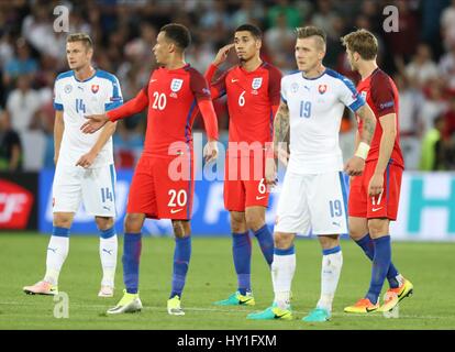 SKRINIAR MILAN ALLI DELE CHR SLOVAQUIE V ANGLETERRE EURO 2016 Stade Geoffroy Guichard SAINT-ETIENNE FRANCE 20 juin 2016 Banque D'Images