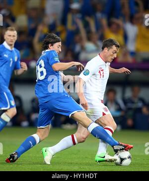 RICCARDO MONTOLIVO SCOTT PARKER ANGLETERRE V ITALIE ANGLETERRE V ITALIE STADE OLYMPIQUE DE KIEV UKRAINE 24 Juin 2012 Banque D'Images