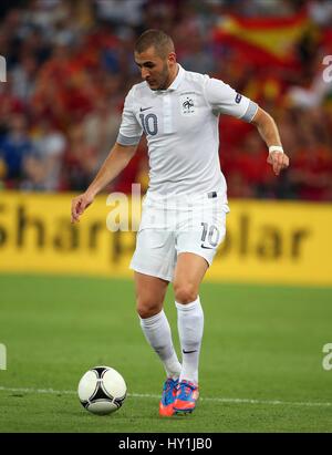 FRANCE KARIM BENZEMA REAL MADRID CF FRANCE & REAL MADRID CF DONBASS ARENA DONETSK UKRAINE 23 Juin 2012 Banque D'Images