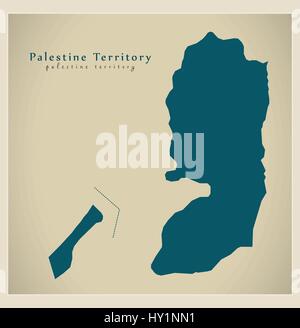 Carte moderne - Territoire de Palestine PS Illustration de Vecteur