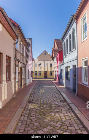 Pavée colorée dans le centre de Passau, Allemagne Banque D'Images