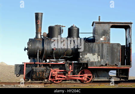 Le Stock photo montre un gros plan d'un aboundoned Le Train de la mine sur l'affichage dans le village de Ny Alesund au Spitzberg qui appartient à la Norvège. Ce Banque D'Images