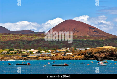 Photo de la ville principale de l'île de l'Ascension à la côte ouest de l'Afrique. Banque D'Images