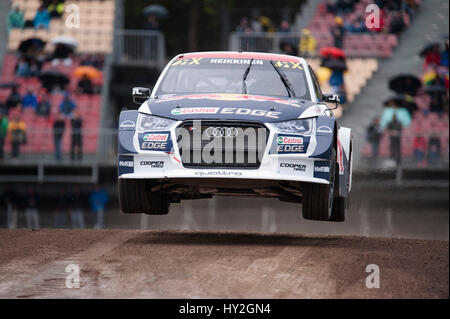 Barcelone, Espagne. 1 avril, 2017. L'Audi S1 voiture RX, entraîné par Toomas Heikkinen, en action pendant la journée 1 - Voitures de Barcelone sur le circuit de Catalunya. Crédit : Pablo Guillen/Alamy Live News Banque D'Images