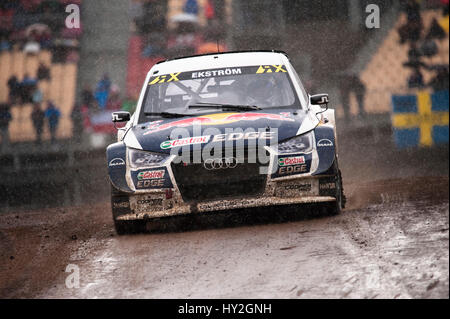 Barcelone, Espagne. 1 avril, 2017. L'Audi S1 voiture conduite par Mattias Ekström, en action pendant la journée 1 - Voitures de Barcelone sur le circuit de Catalunya. Crédit : Pablo Guillen/Alamy Live News Banque D'Images