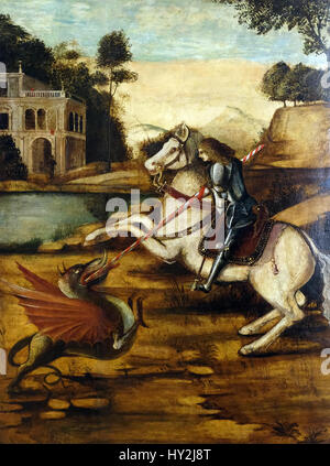 Un disciple de Vittore Carpaccio : Saint George, la première moitié du 16ème siècle, exposé au Musée des Arts et Métiers à Zagreb Banque D'Images