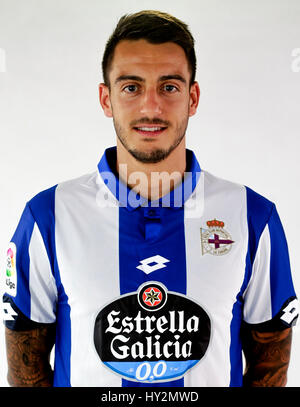 Espagne - La Liga Santander 2016-2017 / ( R.C. Deportivo de La Coruna ) - Jose Luis Sanmartin Mato ' Joselu ' Banque D'Images