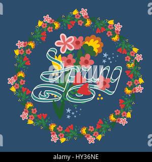 Beau texte de printemps. Illustration de Vecteur