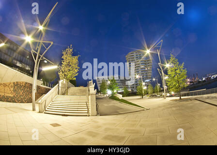 Les terrasses du Marco Polo dans la ville portuaire de Hambourg, Allemagne, Europe, die in der Marco-Polo-Terrassen Hafencity von Hamburg, Deutschland, Europa Banque D'Images