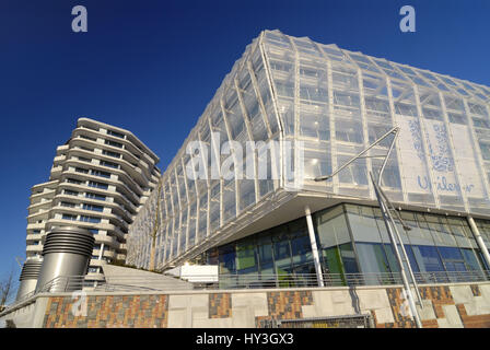 Siège d'Unilever et Marco Polo Tower dans la ville portuaire de Hambourg, Allemagne, Unilever-Zentrale und in der Tour Marco Polo von Hamburger Hafencity Banque D'Images