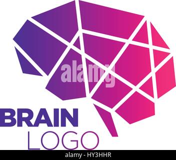 Cerveau humain numérique - logo vector concept illustration. L'esprit sign Illustration de Vecteur