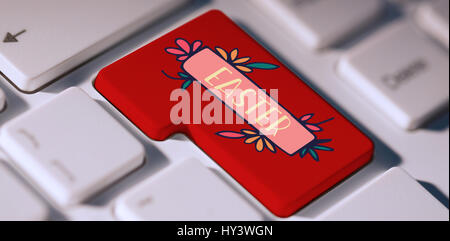 TE252   frames hndr mix 1 contre la clé rouge sur le clavier Banque D'Images