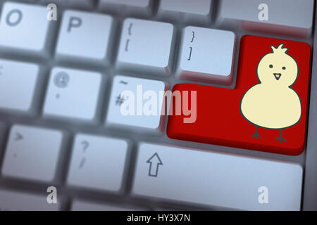 PE047   01 Pâques bs nf contre la touche Entrée du clavier Banque D'Images