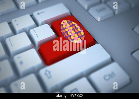 PE047   01 Pâques bs nf contre la touche Entrée du clavier Banque D'Images