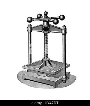 Livre la presse de la machine pour la production de la presse, XIX siècle illustration Banque D'Images