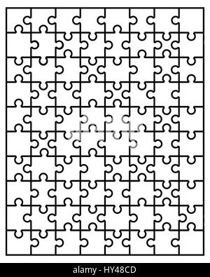 Vector illustration of white puzzle, parties séparées Banque D'Images