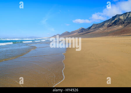Belle plage de Cofete, Fuerteventura, Îles Canaries, Espagne Banque D'Images