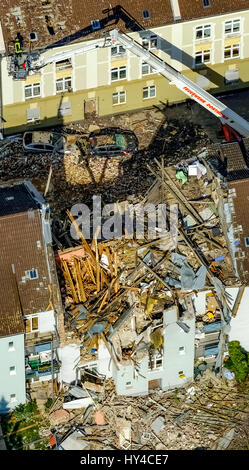 Immeuble résidentiel à Dortmund, Dortmund - Hörde éclatée, une explosion dans un immeuble résidentiel de trois étages, 3 Teutonenstrasse, Dortmund, Ruhr, Banque D'Images