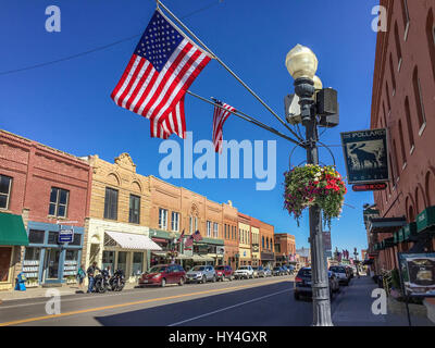 Centre-ville de Red Lodge, Montana, on the Beartooth Highway, a National Scenic Byways All-American Road. Banque D'Images