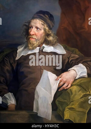 Inigo Jones. Portrait de la 17e siècle, l'architecte anglais Inigo Jones (1573-1652) par William Hogarth, huile sur toile, 1757-58 Banque D'Images
