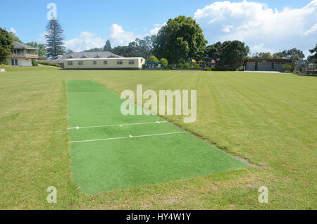 Terrain de cricket bien entretenu Banque D'Images