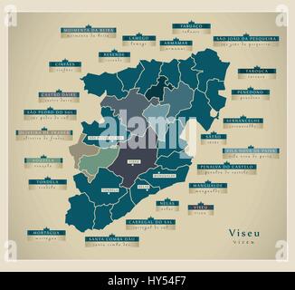 Carte moderne - Viseu PT Illustration de Vecteur