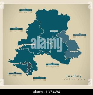 Carte moderne - Juschny RU Illustration de Vecteur
